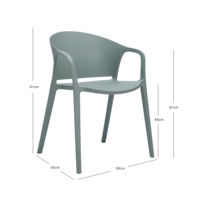 Chaise de salle à manger en plastique PP moderne, empilable, pour l'extérieur/l'intérieur, jardin et salon