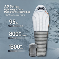Sac de couchage en duvet de mousse ultraléger de qualité supérieure pour le camping et la randonnée, imperméable, avec sac de compression