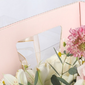 กล่องเค้กใสทรงสี่เหลี่ยมพร้อมหูหิ้วสำหรับชุดกล่องบรรจุภัณฑ์ของขวัญดอกไม้ - Product Image 6