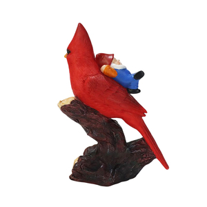 Statua su misura su misura della statua di animale dell'uccello rosso della nana e dell'uccello su misura figurina fatta a mano della scultura della decorazione di festa dell'artigianato della resina - Product Image 2