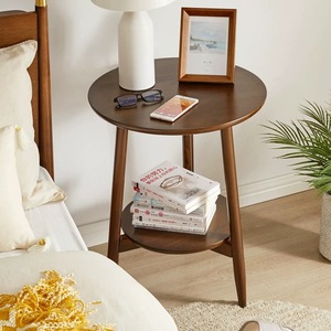 Bona <b>Gold</b> Square Solid Wood <b>Side</b> <b>Table</b> Small <b>Round</b> Durable For Sofa Bedside Balcony Mini Corner Use - Product Image 3