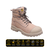 Sepatu Kerja Safety Pria Premium dengan Ritsleting Samping Anti Benturan dan Pelindung Baja untuk Perlindungan Pekerja Bengkel