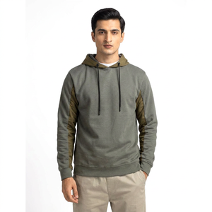 Sweat à capuche pour homme, basique, 100% coton mélangé, manches longues, coupe classique, uni, plusieurs options de couleurs, teinture unie, faible MOQ, directement de l'usine - Product Image 1