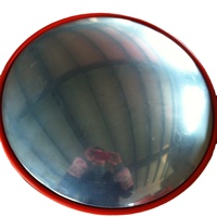 Miroir de sécurité en PVC incassable de 24 pouces avec cadre noir, design convexe pour le stationnement intérieur et l'utilisation des chaussées