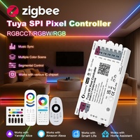 Contrôleur de bande LED à pixels résistant au feu GL-SPI-206P Tuya ZigBee 5 canaux 360W, récepteur LED adressable SPI pour la maison
