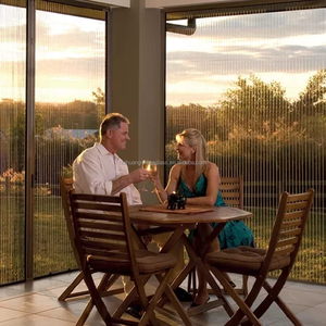 Невидимая раздвижная дверь из алюминиевого сплава без направляющих, безбарьерная, с плиссированной сеткой, поддержка индивидуального дизайна, защита от комаров - Product Image 4