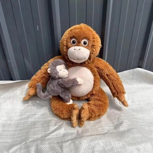 Peluche de Mono, Mamá y Bebé Gorila, Juguete de Peluche Suave de Algodón PP, Muñeco para Abrazar, Regalo para Niños - Product Image 4