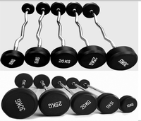 Équipement de Fitness de haute qualité en gros Poids différent fixe Barre d'haltères droite EZ Curl en caoutchouc