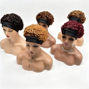Promotion 12$ Letsfly F-115 Perruques Courtes à Bandeau 100% Cheveux Humains 350 Perruques Naturelles en Cheveux Humains Fabriquées à la Machine Ventes Directes Usine 4T30 - Product Image 1