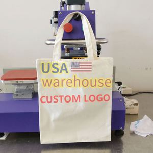 Sacs de courses en toile vierges blancs personnalisables avec logo imprimé, réutilisables, pour la sublimation – Vente en gros - Product Image 5