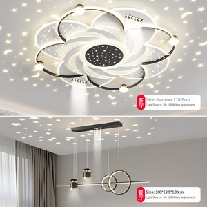 Lampes de plafond à LED modernes et atmosphériques, luminaire principal de luxe, montage en surface, télécommande 110v/220v 188W 2.4G, éclairage à intensité variable - Product Image 3
