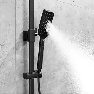 Mezclador de ducha negro inteligente de alta calidad, torre de ducha termostática moderna
