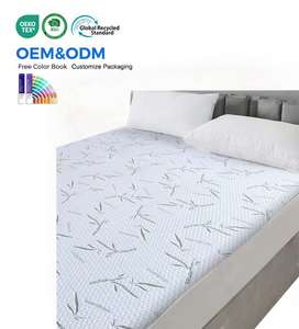 大人用ニットベッドマットカバーホーム病院用,カスタマイズフィット冷却ジャカード寝具防水竹マットレスプロテクター - Product Image 1