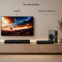 Barre de son Bluetooth 2.1 canaux pour téléviseur, système home cinéma avec caisson de basses intégré, connectivité ARC OPT COAX USB AUX
