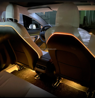 Système d'éclairage de voiture Lumière d'ambiance intérieure LED 64 couleurs, adapté à la lumière d'ambiance de voiture Tesla Model 3