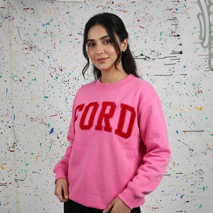 Sweat à capuche d'hiver pour homme FORD PINK, 100% coton, col à capuche, style vintage, style streetwear, fils fins - Product Image 1
