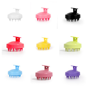 Cepillo de champú de silicona iónica con logotipo personalizado con peine de nailon suave Práctica herramienta de cuidado del cabello para masajear el cuero cabelludo - Product Image 1