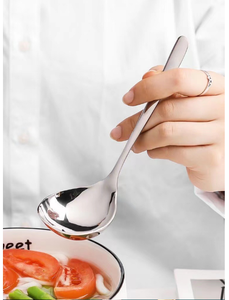 Cuillère à soupe DFU182 en acier inoxydable 304 de haute qualité, grande capacité, couleurs or et argent, 18,5 cm, 20 cm, 21 cm - Product Image 5