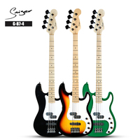 For G-B7-4 Classic Music Bass Guitar-Sycamore Body Maple Neck Fingerboard Glossy Metallic Green Finish Bolt-On Construction