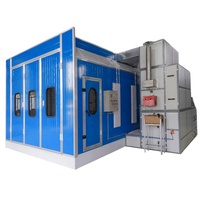 Cabine de peinture automobile haute capacité LX4, chauffage électrique et brûleur diesel 16KW, éclairage LED, conception robuste, directement de l'usine