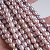 Vente en gros de perles d'eau douce de 8-9 mm, forme de riz, perles véritables pour la fabrication de bijoux
