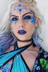 Mermaid face jewels sticker waterproof mermaid face painting strass body tattoo gem crystal glitter stickers - Product Image 3