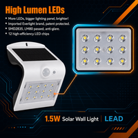 Mini lampe solaire murale, design en forme de V, luminescence double face, extérieur, IP65, étanche, avec capteur de mouvement PIR pour mur, clôture