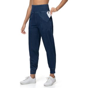 Pantalones de mezclilla de cintura alta para mujer FOXA, elásticos, ajustados, con bolsillos, informales, para hacer ejercicio, tipo jeggings - Product Image 1