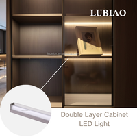 Éclairage LED double couche pour meuble de luxe, éclairage d'étagère, design à montage arrière effet flottant YB1037-41