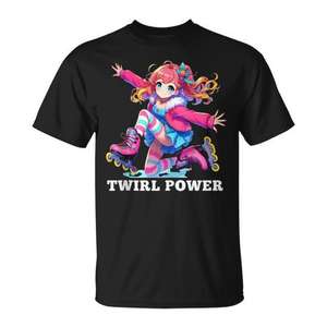 Camiseta sin mangas con estampado de figura de chica anime para deportes de invierno, ropa promocional Twirl Power - Product Image 1