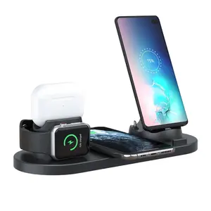 6 in 1 charger dock for samsung galaxy watch 5 pro airpods mobile phone fast wireless chargers for ipad iphone charger station