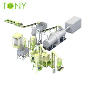 Precio de fábrica Tony, máquina de pellets de cáscara de arroz, línea de producción de pellets de madera