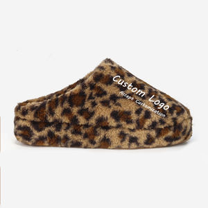 Özel erkek kış mokasen itişme platformu bulanık kabarık Faux kıvırcık shearlling kürk katır terlik fabrika - Product Image 1