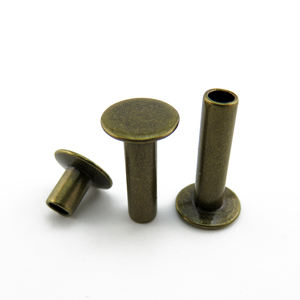 Rivet semi-tubulaire à tête plate en laiton personnalisé <span class=keywords><strong>pour</strong></span> sacs à main en <span class=keywords><strong>cuir</strong></span> - Product Image 6