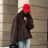 Manteau court décontracté basique en fausse fourrure pour femme, chaud pour l'hiver
