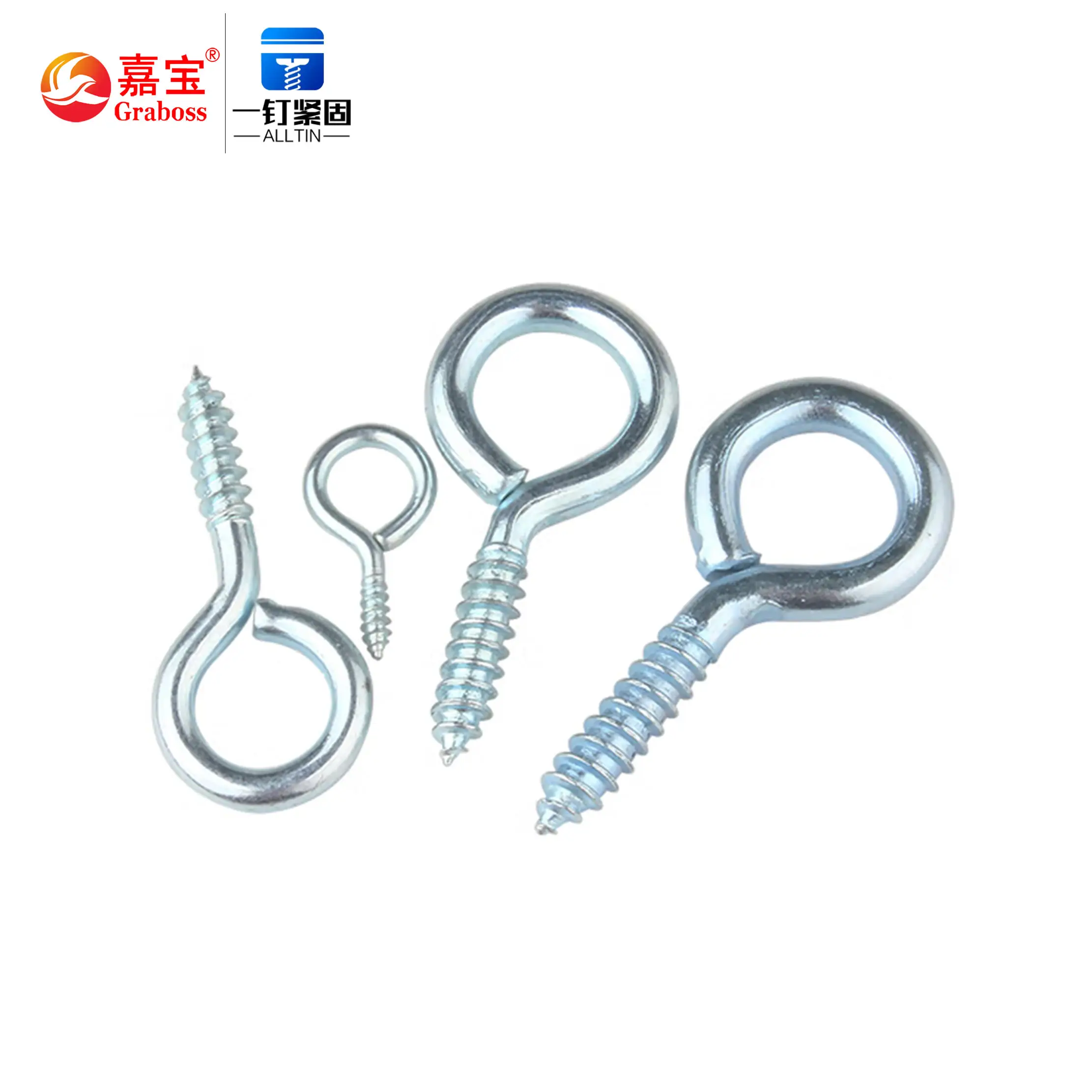 Galvanized Small Screw Eye Screw Eyelet Connector Hook Ring DIY Making Jewelry for Crafts M3-M5 tapping screw