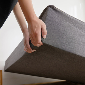 Drap-<span class=keywords><strong>housse</strong></span> uni 100 % coton avec taies d'oreiller, couverture intégrale 6 faces avec fermeture éclair - Product Image 3