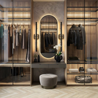 Armoire d'angle de chambre à coucher en bois moderne de luxe CBMmart avec design gratuit et portes en verre