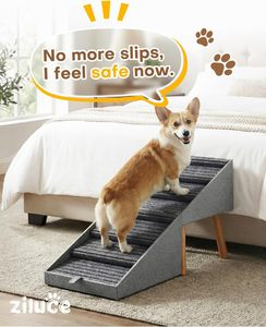 Escalier pliable en bois à 4 marches <span class=keywords><strong>pour</strong></span> chiens, hauteur 17-13 cm, <span class=keywords><strong>pour</strong></span> petits chiens, <span class=keywords><strong>pour</strong></span> accéder au canapé, au lit, au <span class=keywords><strong>fauteuil</strong></span>, rampe 2 en 1, design ottoman - Product Image 5