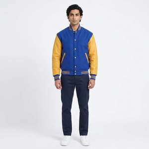 Chaquetas Varsity de Alta Calidad Personalizadas con HILOS FINOS 100% Algodón Transpirable para Hombre y Mujer, Talla Grande, Cuello Alto, Elegantes para Invierno - Product Image 1