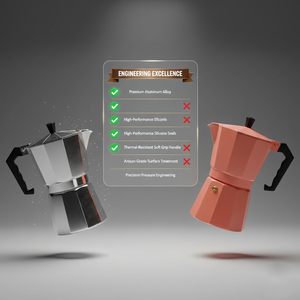 Cafetera Moka Clásica Estilo Italiano de Aluminio Pulido para 1/3/6/9/12 Tazas, Cafetera Espresso para Estufa - Product Image 3