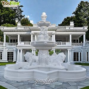 YOUFINE enormi dimensioni all'aperto parco decorazione pietra naturale in marmo fontana di acqua fornitore con leone - Product Image 3