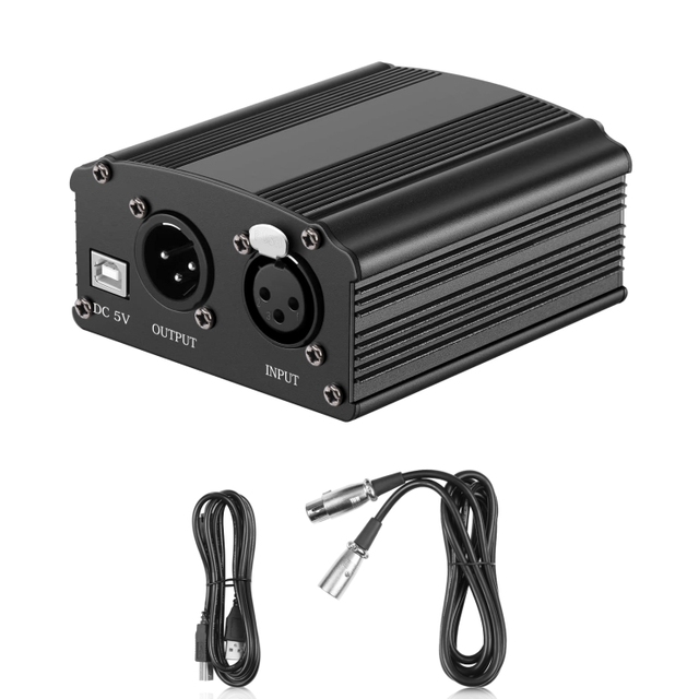 Puluz 48v Phantom Power Supply for Condenser Microphone Music Recording Equipment Power Supply