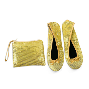 Sepatu Ballet Flats - Sepatu Lipat Portabel untuk Perjalanan Wanita dengan Kantong - Product Image 6