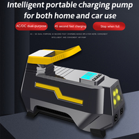 Kompresor Udara Mini Elektrik 12V ABS Portabel, Pompa Ban untuk Lokasi Kerja, Pengukur Tekanan Digital, Lampu Darurat, Mobil, Sepeda, Bola