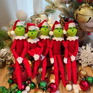 Addobbi Natalizi in Stock Elfo <span class=keywords><strong>Grinch</strong></span> in Pelliccia Verde Forniture per Feste Ornamento Mostro Verde Bambola Elfo <span class=keywords><strong>di</strong></span> Natale <span class=keywords><strong>Grinch</strong></span> - Product Image 1