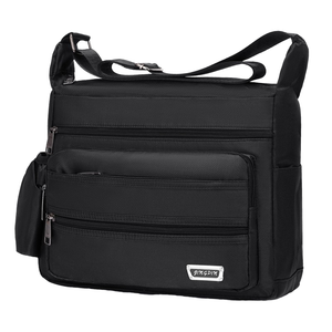 Sac messager de voyage en toile pour homme, grande capacité, multi-poches, avec logo personnalisé, style bandoulière, durable, été-printemps - Product Image 1