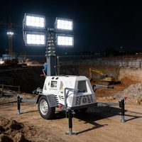 Kostenloser Versand All-in-One Solar-LED-Lichtturm mit Integriertem Akku und Controller für LED-Lichttürme