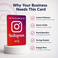 Carte NFC personnalisée Instagram pour table – Suivez-nous sur les réseaux sociaux en appuyant – Carte en acrylique plexiglas – Vente en gros OEM ODM pour restaurants et cafés