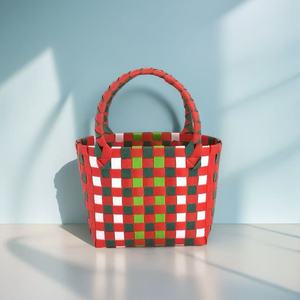 Bolso Tejido a Mano, Colorido, a Cuadros, Bonito y Cuadrado, Bolso de Mano para Mujer, Versátil y Portátil - Product Image 5